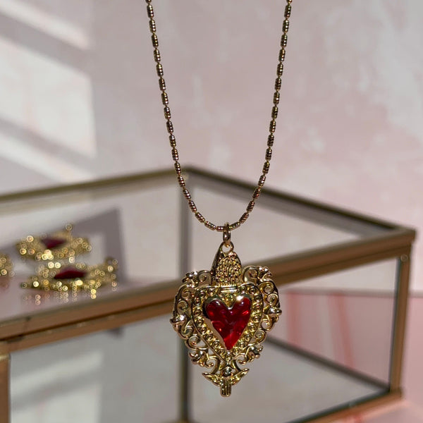 Collar Corazón Detente Rojo