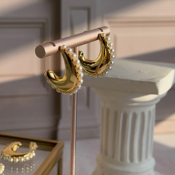 Aros Argolla Gota Perlas