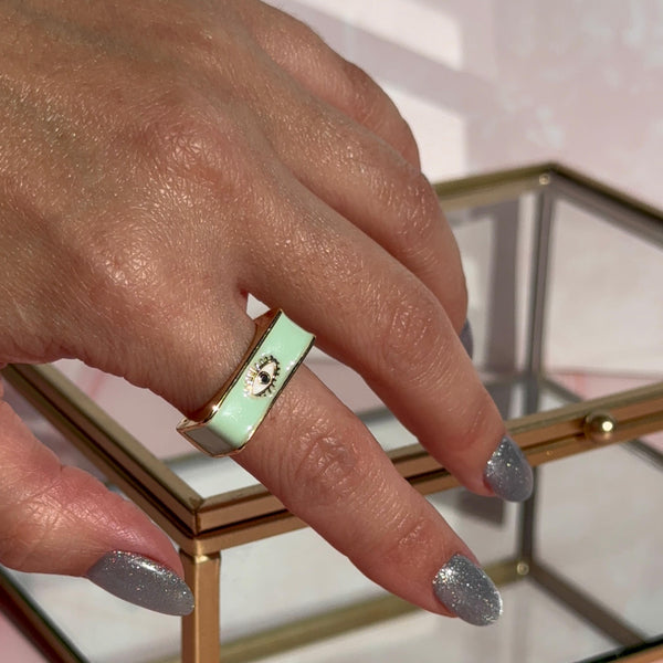 Anillo Esmaltado Ojito Protector