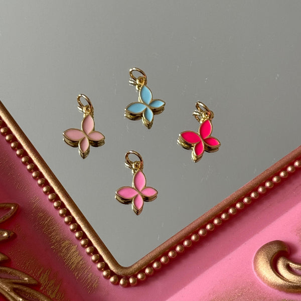 Charm Mariposa Esmaltado Colores Baño de oro