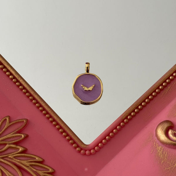 Charm Medallita Esmaltada Baño de oro