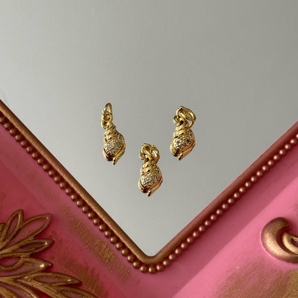 Charm Caracol Circones Baño de oro