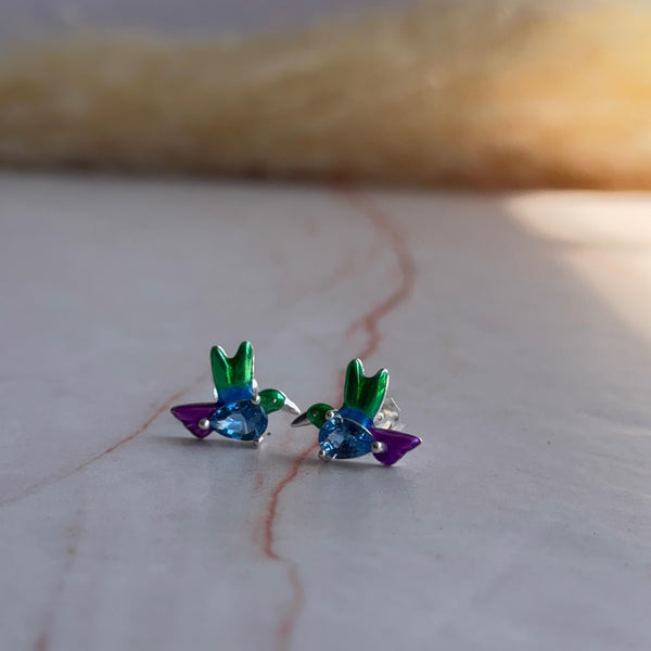 Aros Colibrí Plata 925