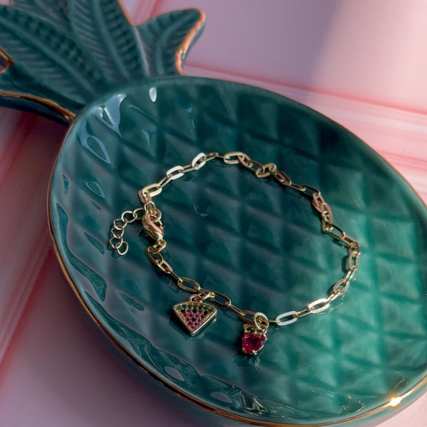 Pulsera Sandía Baño de oro
