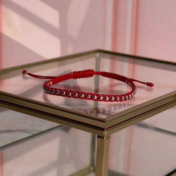 Pulsera Balines Negro y Roja