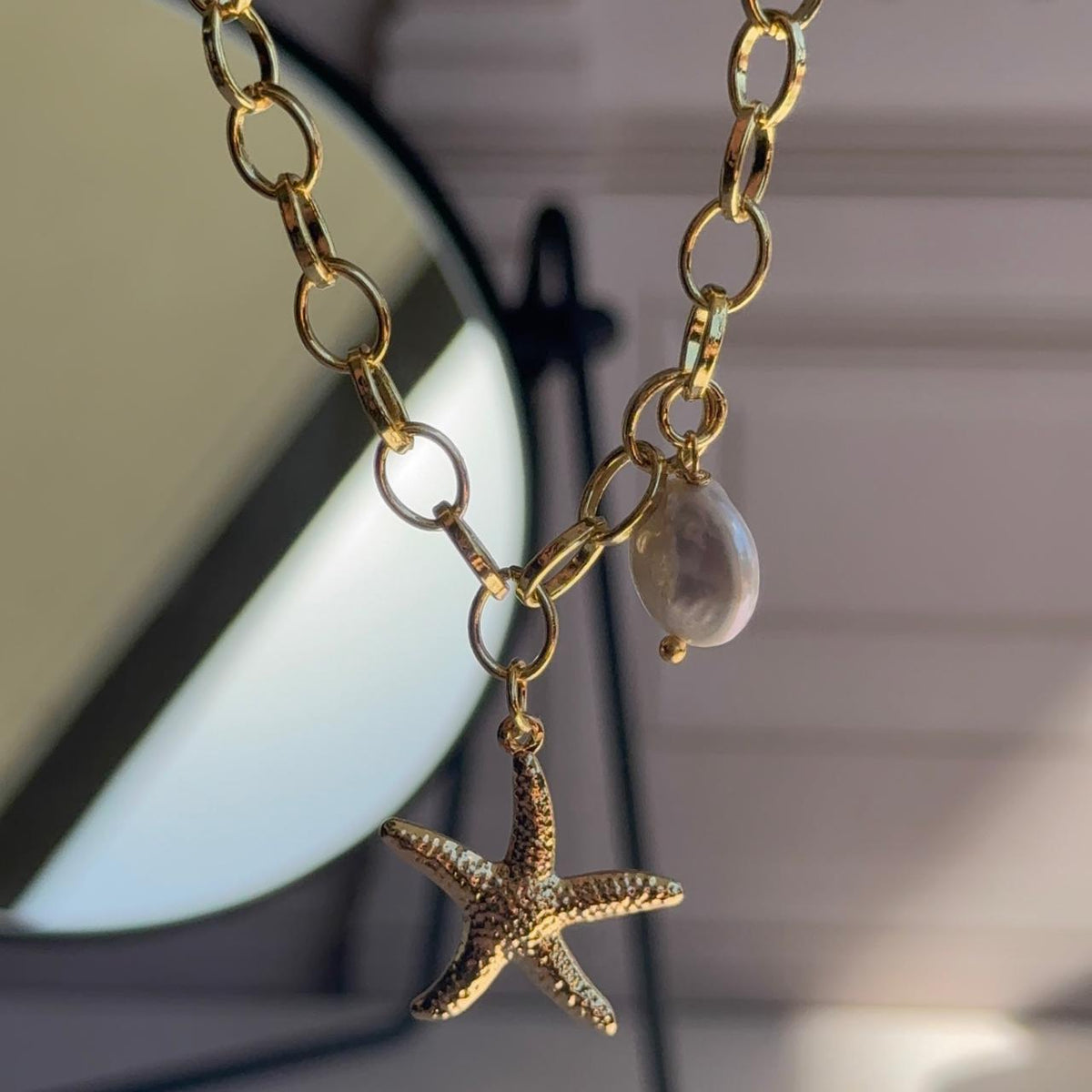 Collar Estrella de Mar con Perla Nácar
