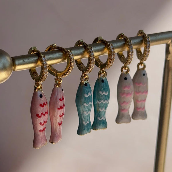 Aros Argollas Pez Colores