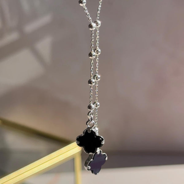Collar Trébol Ónix