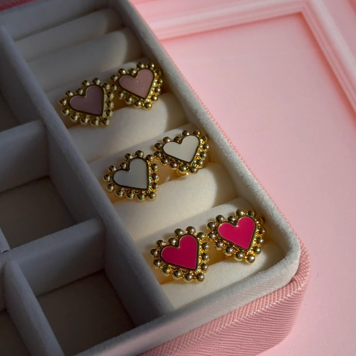 Aros Corazón Balines - Baño de oro