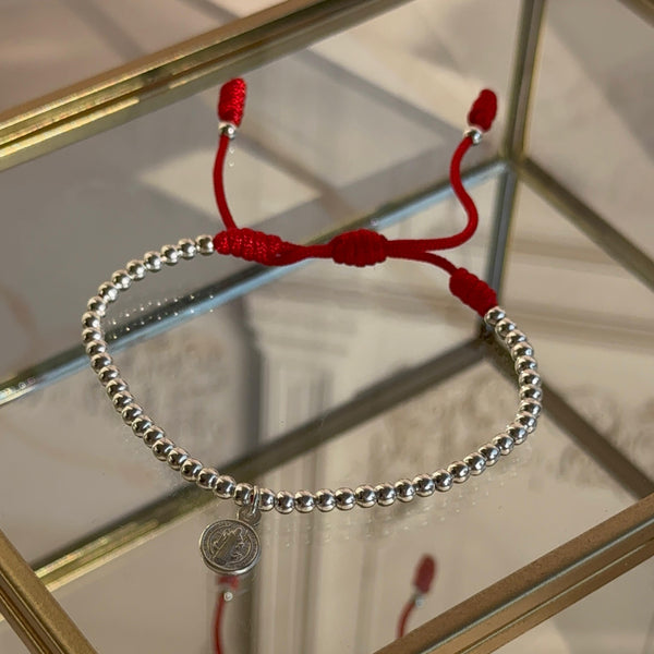 Pulsera Roja Balines con San Benito
