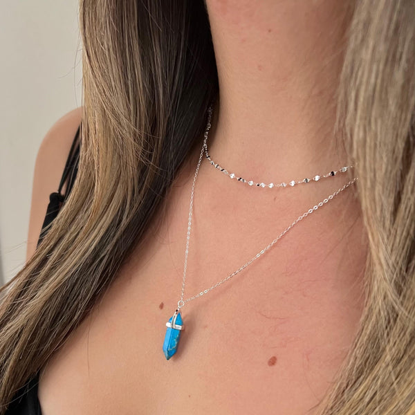 Collar doble Cuarzo Turquesa Plata 925