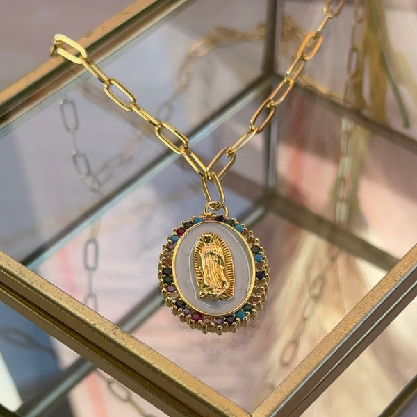 Collar Medallón Virgen de Guadalupe