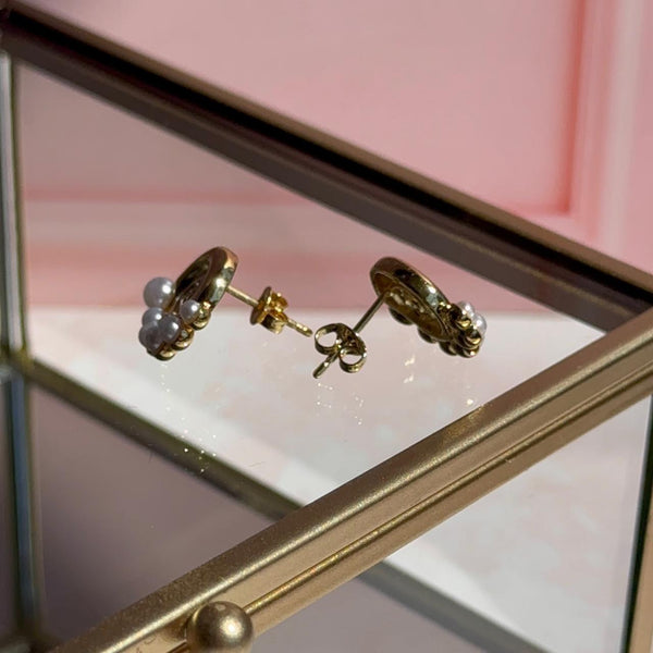 Aros Caracola con Perlitas