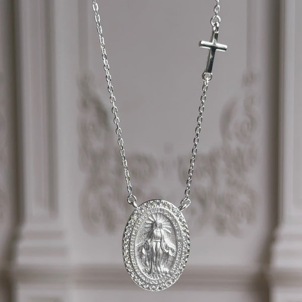 Collar Virgen de los Milagros y Cruz