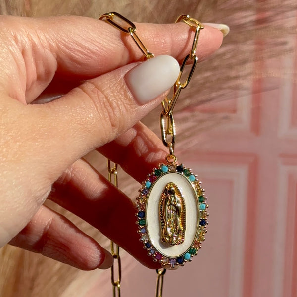 Collar Medallón Virgen de Guadalupe