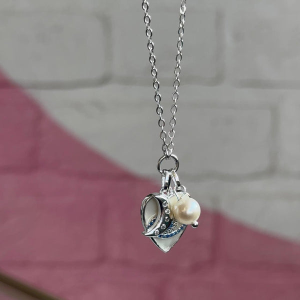 Collar Ojo Turco Esmaltado, Luna y Perla