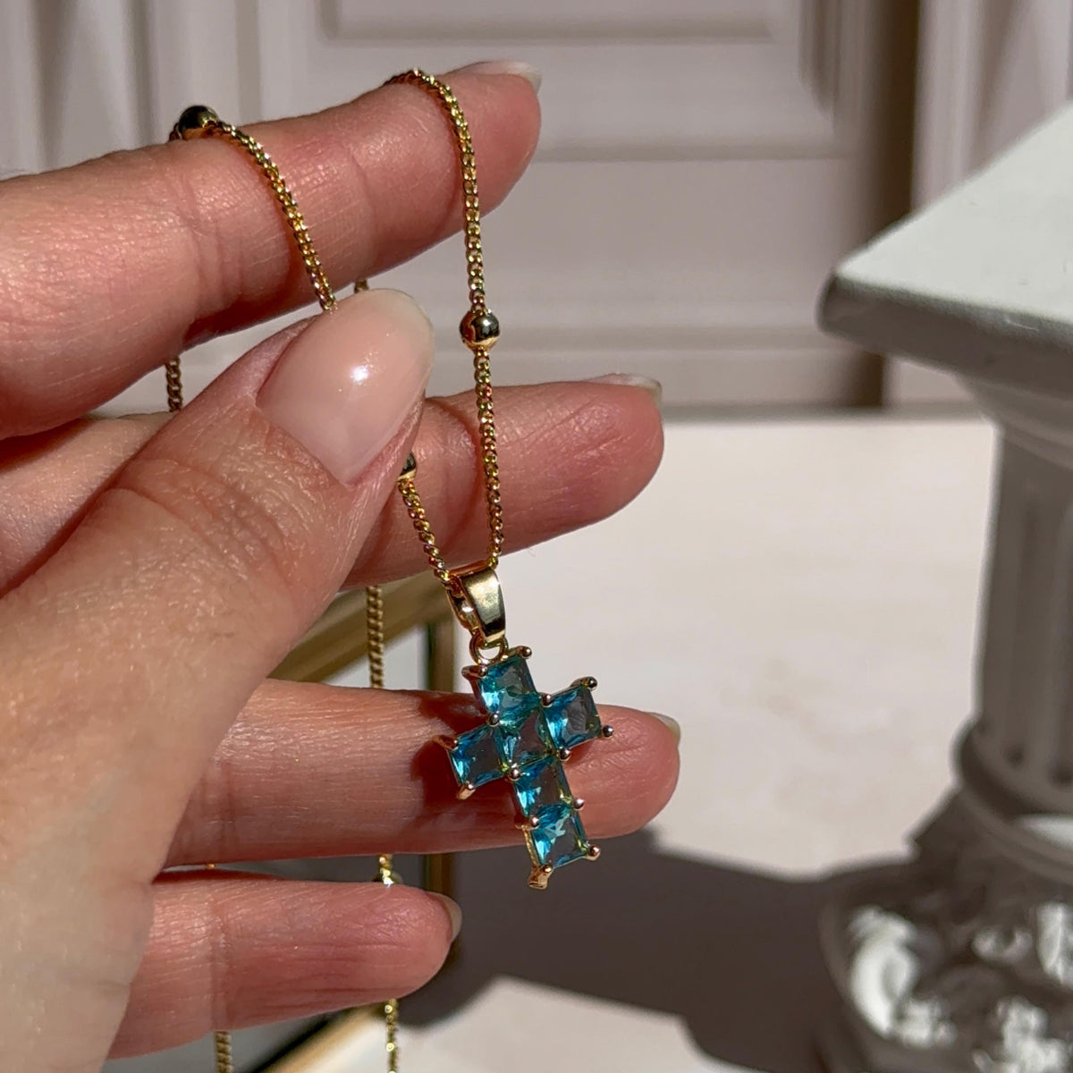 Collar Cruz Cristales Calipso