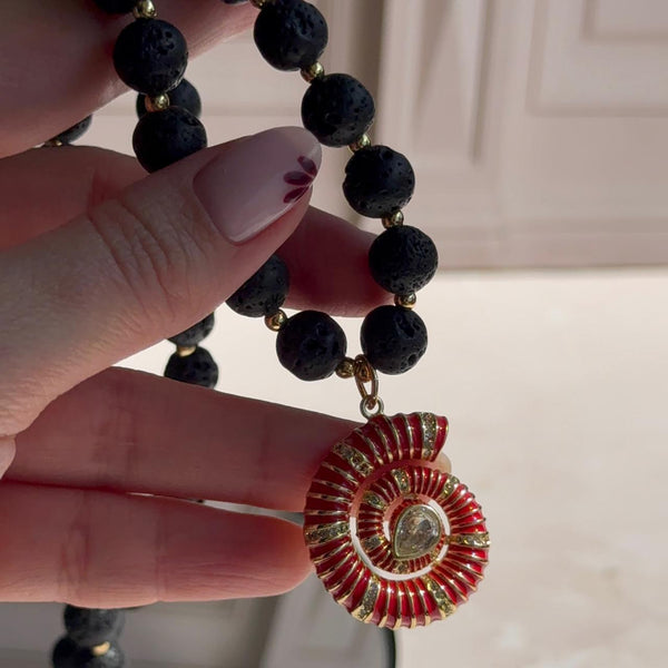 Collar Caracola - Piedras Volcánicas