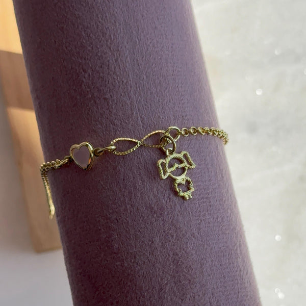 Pulsera Niña, Infinito y Corazón