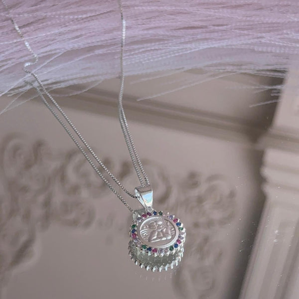 Collar Ángel de la Guarda en Circones Multicolores