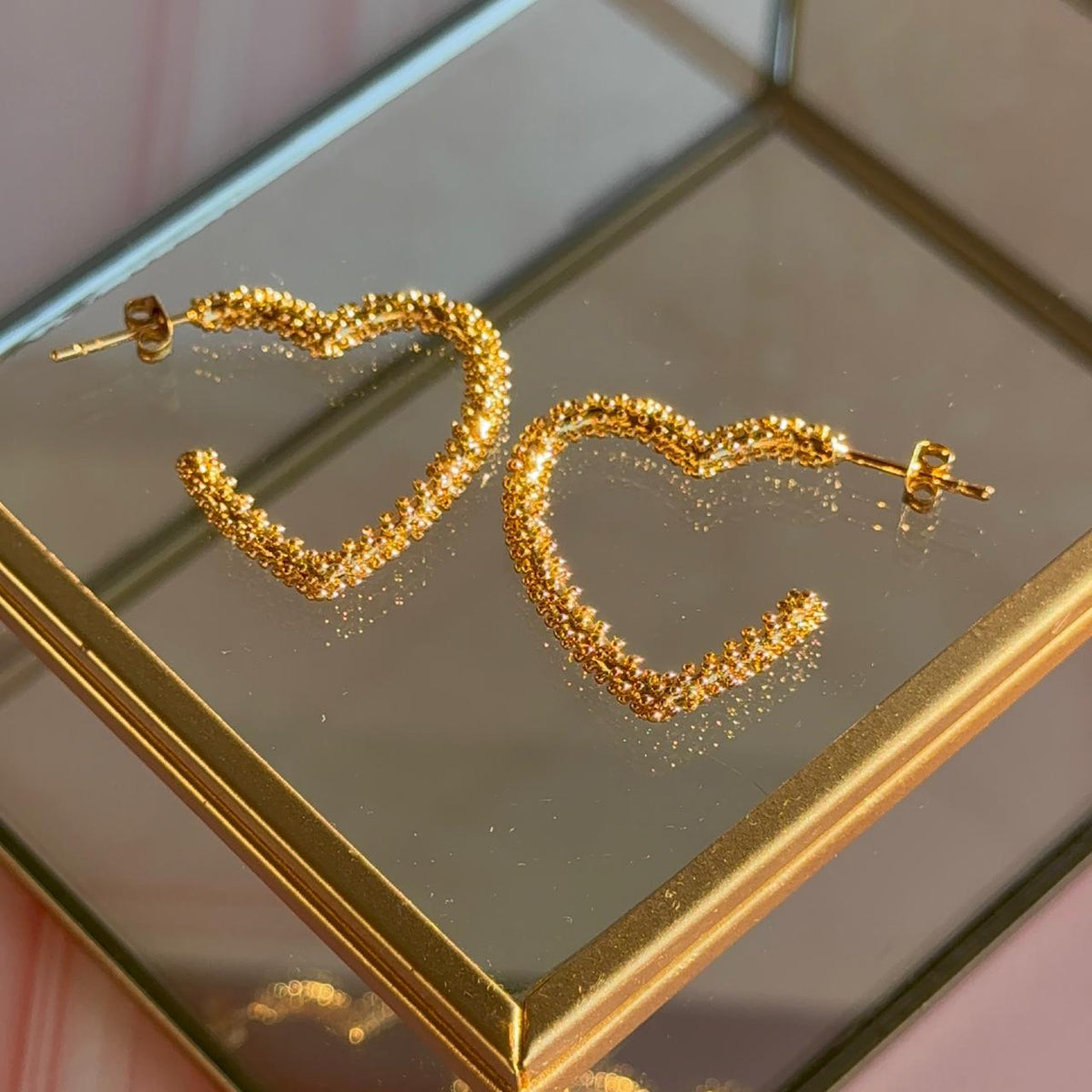 Aros Argollas Corazón Textura