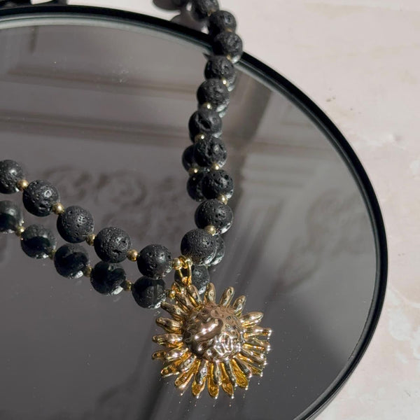 Collar Sol - Piedras Volcánicas
