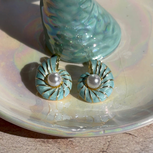 Aros Caracola Turquesa