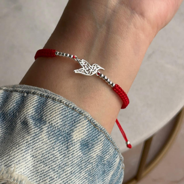 Pulsera Roja Colibrí Plata 925