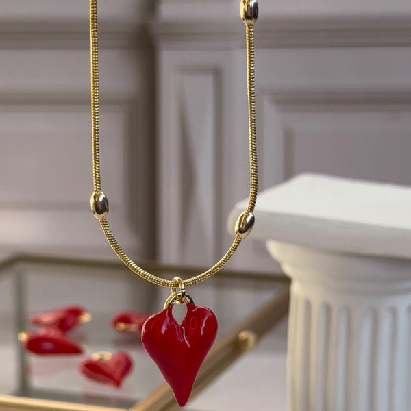 Collar Corazón Rojo Alargado II