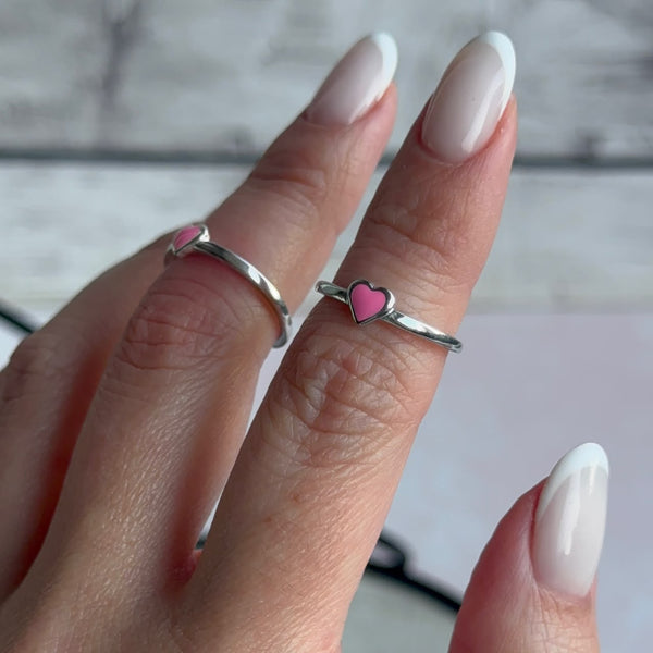 Anillo Midi - Corazón Rosa
