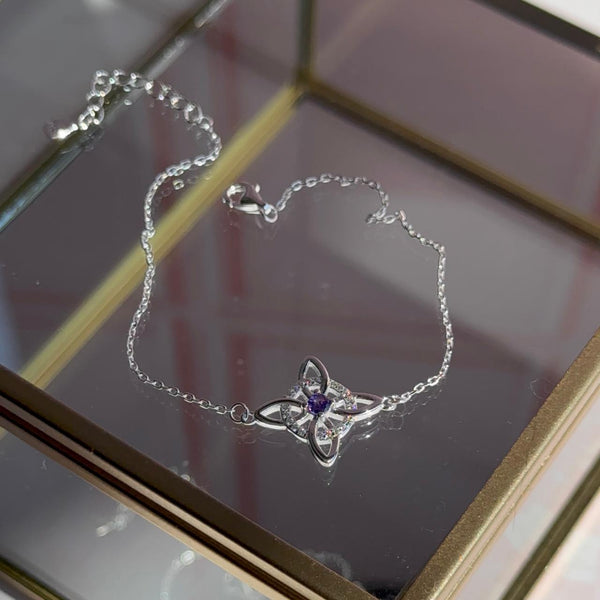 Pulsera Nudo de Bruja Circón Amatista