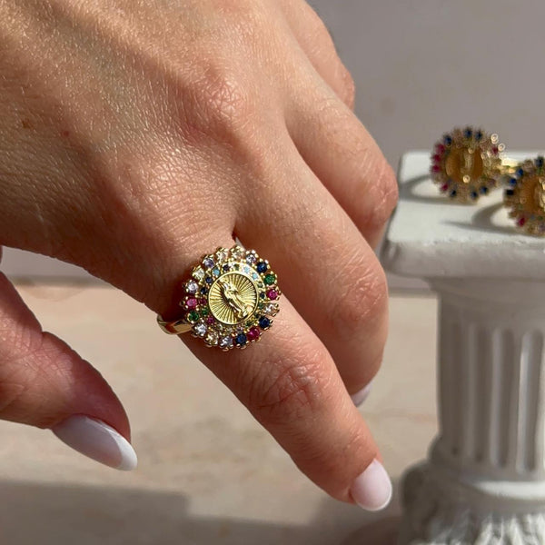 Anillo Circones de Colores Virgen de Guadalupe