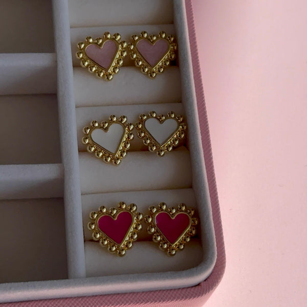 Aros Corazón Balines - Baño de oro