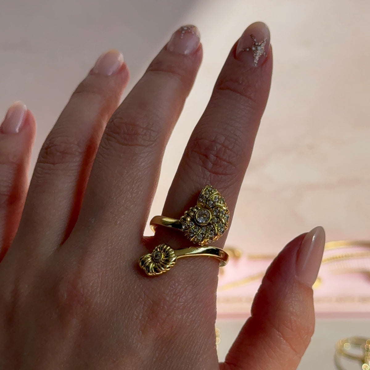 Anillo Dos Caracolas de Mar