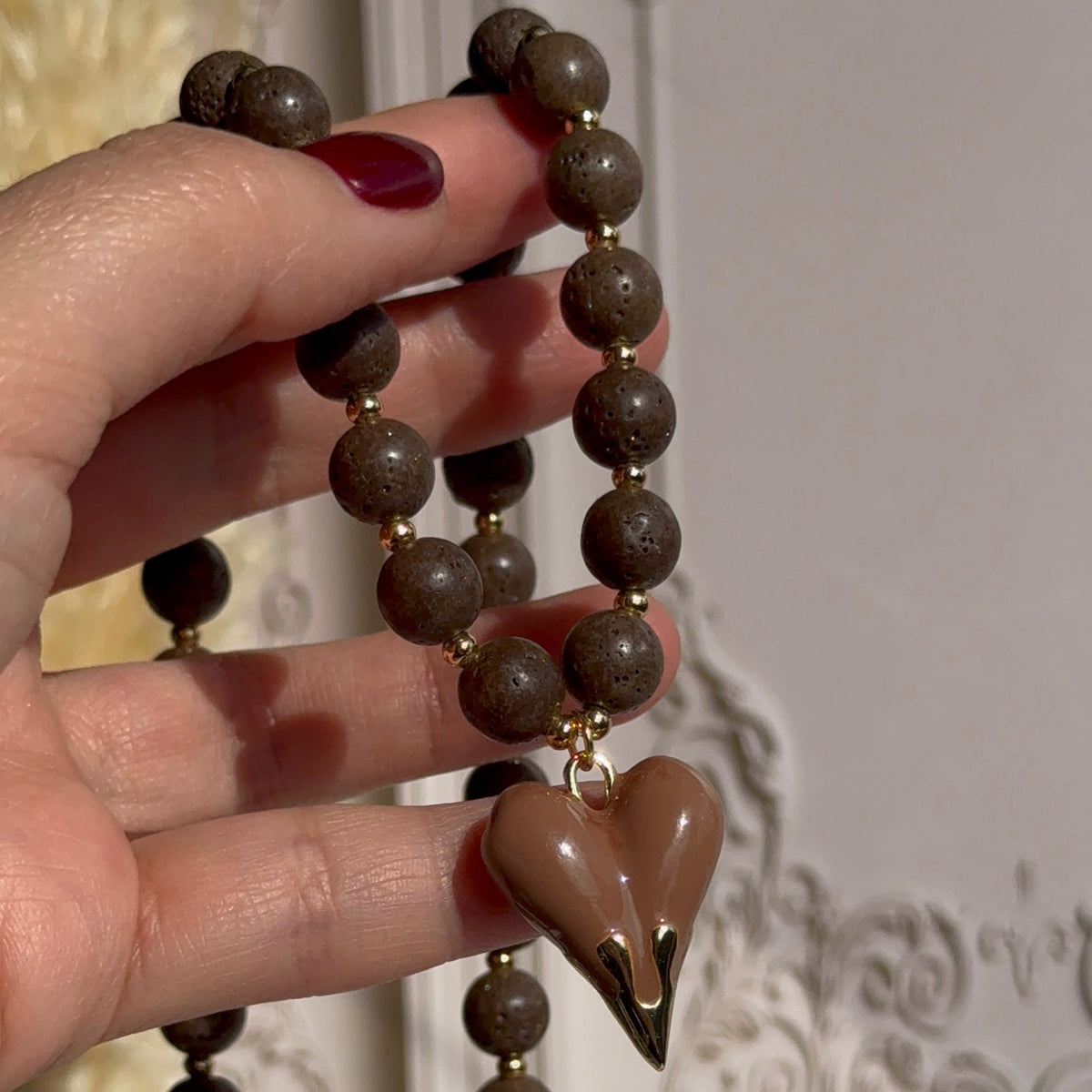 Collar Paula - Corazón Mocca