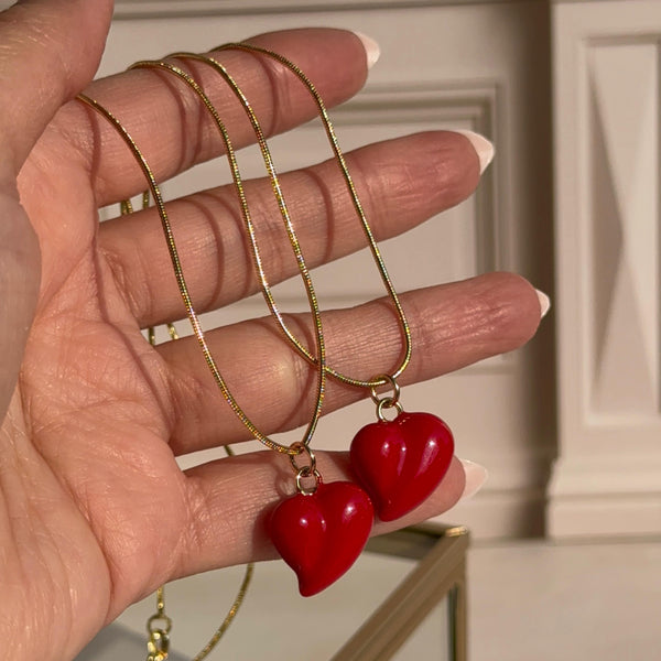 Collar Corazón Rojo Irregular