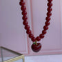 Collar Cereza Color Burdeo