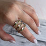 Anillo Corazón Cristal con Circones de Colores