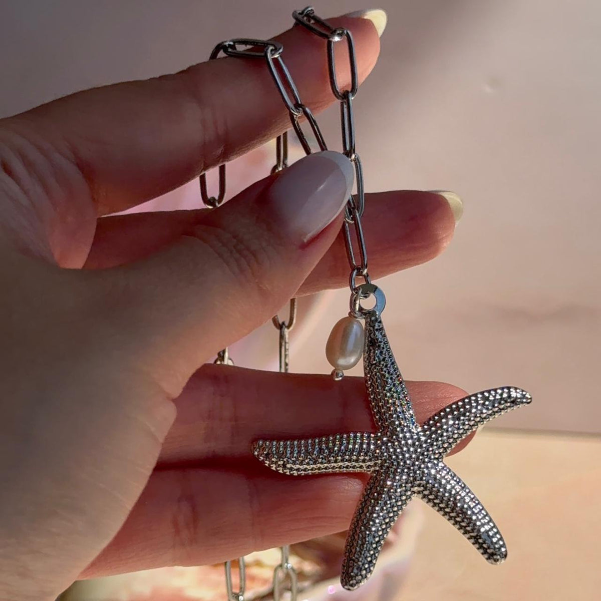 Collar Estrella de Mar con Perlita