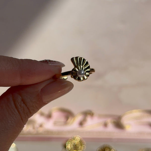 Anillo Caracola con Perla