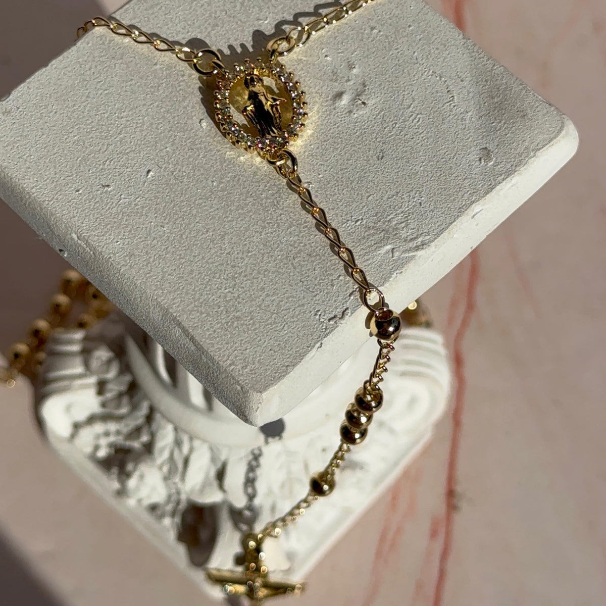 Collar Rosario Virgen de los Milagros y Cruz