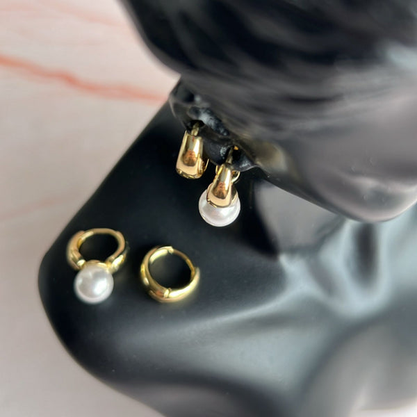 Aros Argolla Perla - Simple