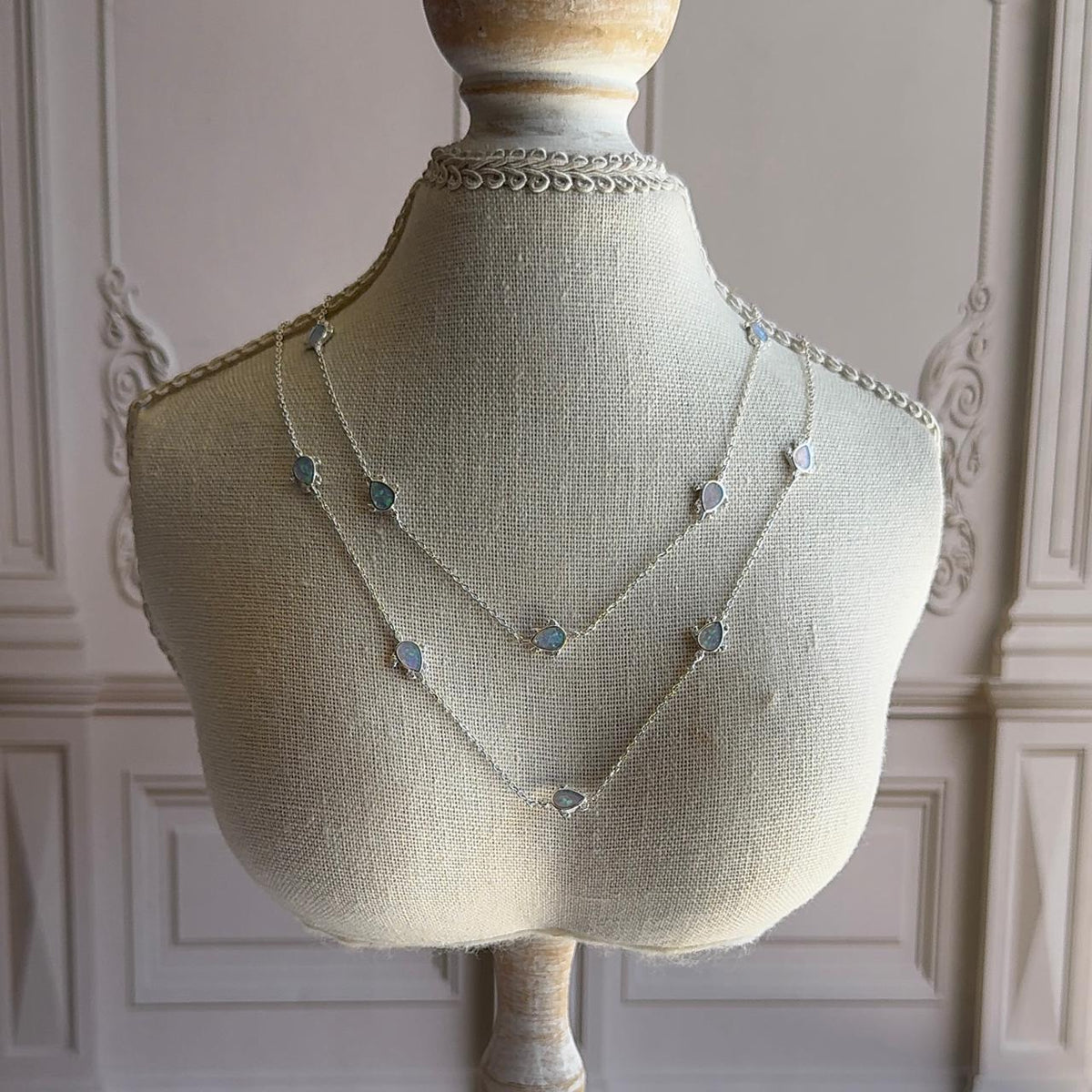 Collar Tortugas de Mar - Ópalo Australiano Celeste