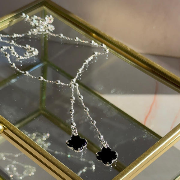Collar Trébol Ónix