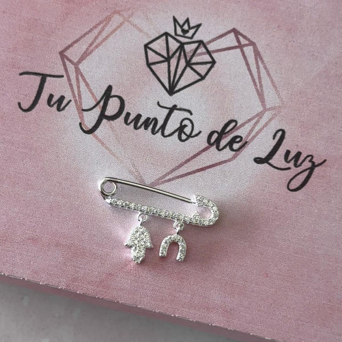 Prendedor Mano de Fátima y Herradura