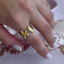 Anillo Estrella de Mar y Conchita Baño de oro