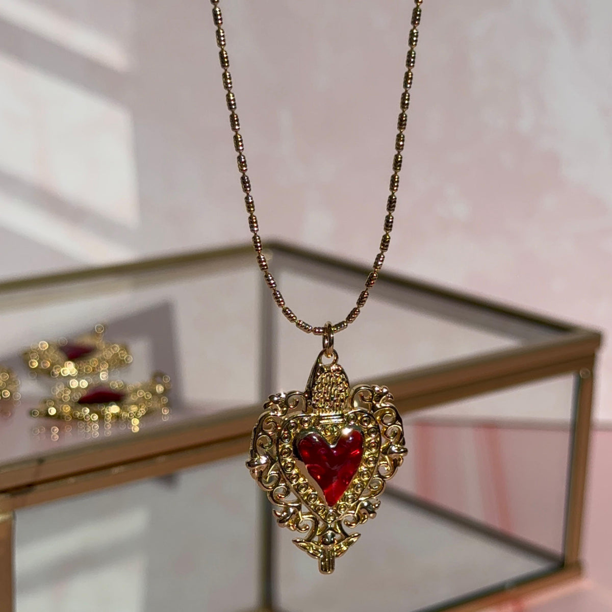 Collar Corazón Detente Rojo