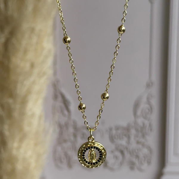 Collar Virgen de Guadalupe Circones Negros