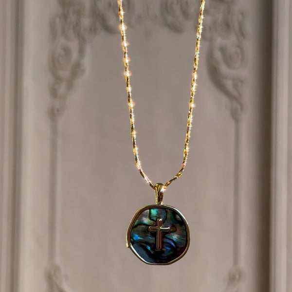Collar Medallita Cruz Tornasol