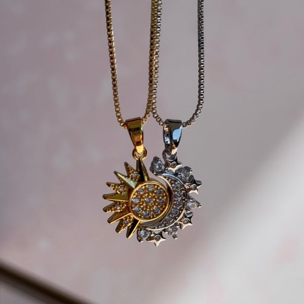 Set Collar Imán Sol y Luna